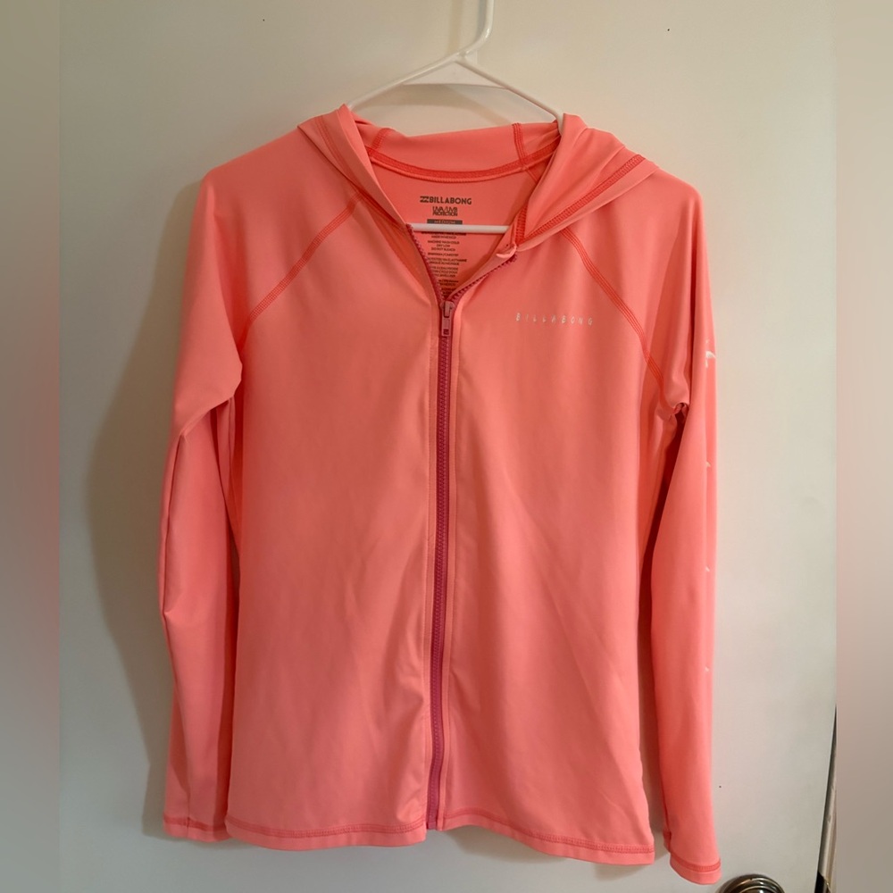 Billabong Coral Zip Hooded Rash Guard Sun Shirt